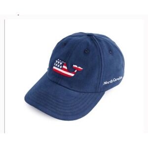 Vineyard Vines North Carolina Whale Flag Baseball Cap Navy Blue OSFA NWT